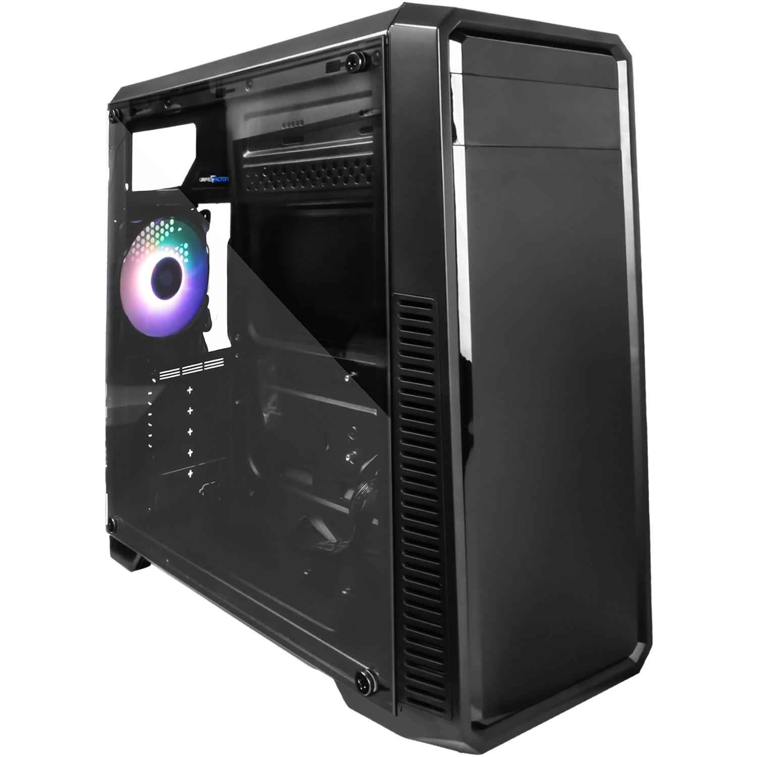 Foto 2 pulgar | Gabinete Gamer Game Factor Csg300 Rainbow E-atx Cristal Templado Argb 1 Ventilador Usb 3.0