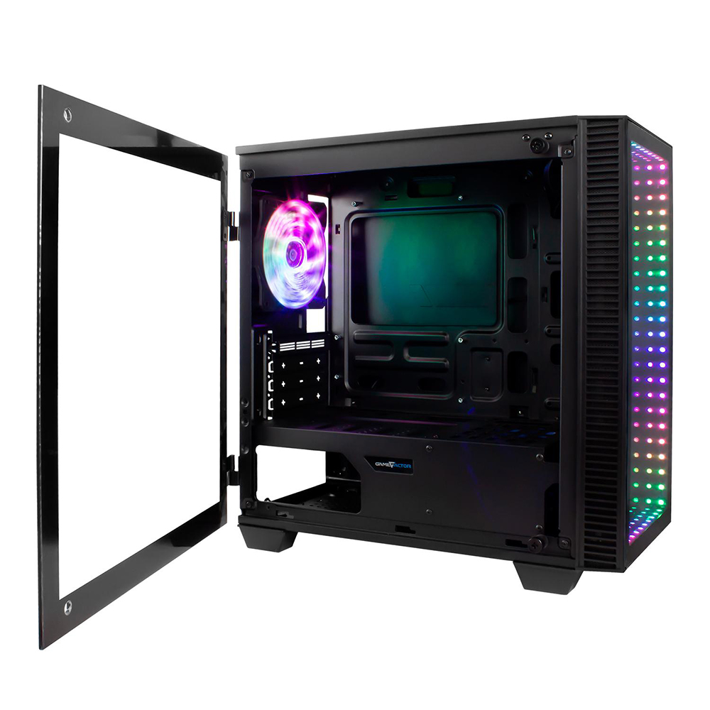 Foto 3 pulgar | Gabinete Gamer Game Factor Csg560 Infinity Micro Atx Cristal Templado Rgb 1 Ventilador Usb 3.0