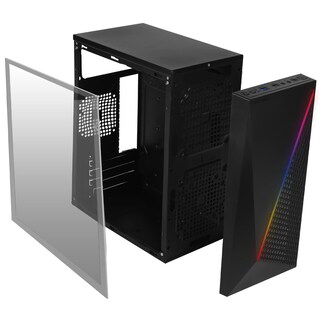 Foto 3 | Gabinete Acteck Kioto Gc460 Micro Atx Fuente 500w Acrilico Rgb Micro Torre Usb 3.0 Ac-933070 color Negro