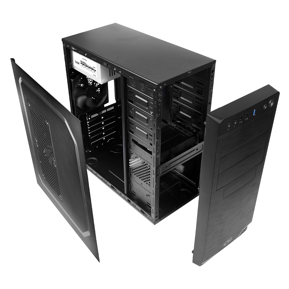 Foto 4 pulgar | Gabinete Acteck Milan Gm470 Atx Fuente 500w 1 Fan Media Torre Usb 3.0 Ac-932585 color Negro