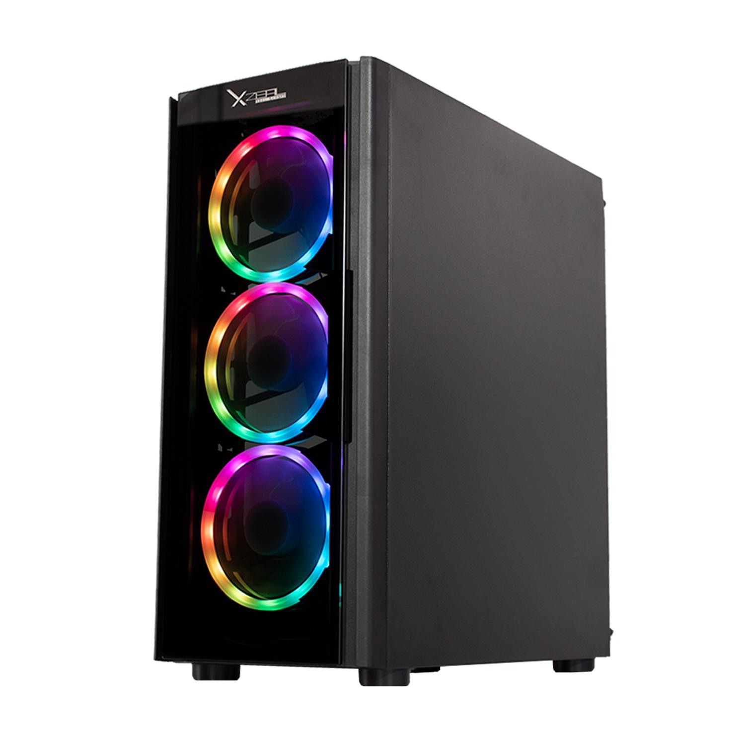 Foto 3 pulgar | Gabinete Gamer Xzeal Xz110 Rgb Cristal Templado color Negro 4 Ventiladores Xzcgb12b