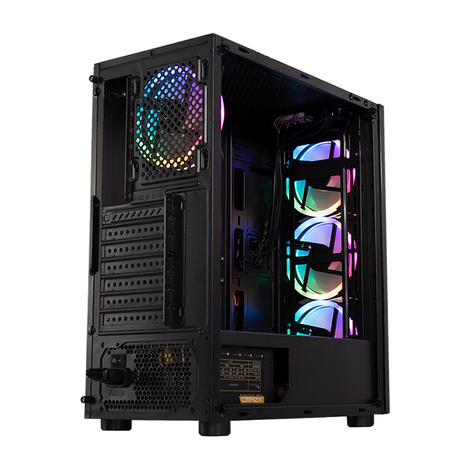 Foto 4 pulgar | Gabinete Gamer Xzeal Xz110 Rgb Cristal Templado color Negro 4 Ventiladores Xzcgb12b