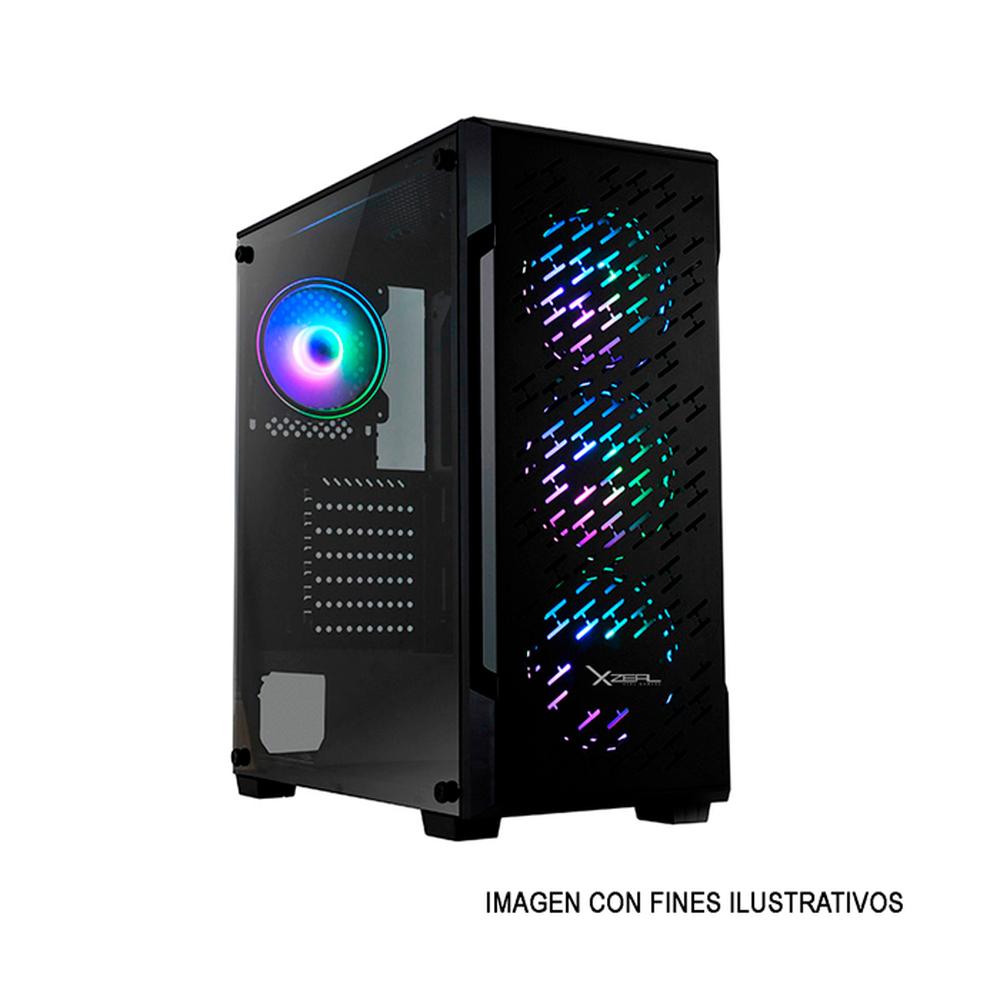 Foto 4 pulgar | Gabinete Gamer Xzeal XZ135 ATX Cristal Templado RGB 3 Ventiladores color Negro