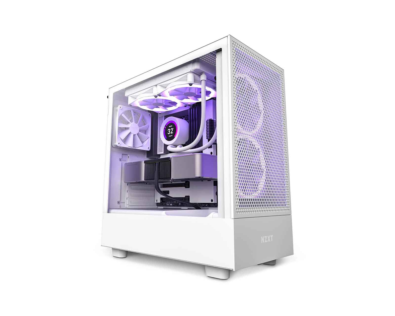Foto 2 pulgar | Gabinete Nzxt H5 Flow Compact S-fuente Cristal Cc-h51fw - color Blanco