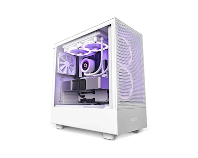 Foto 1 | Gabinete Nzxt H5 Flow Compact S-fuente Cristal Cc-h51fw - color Blanco