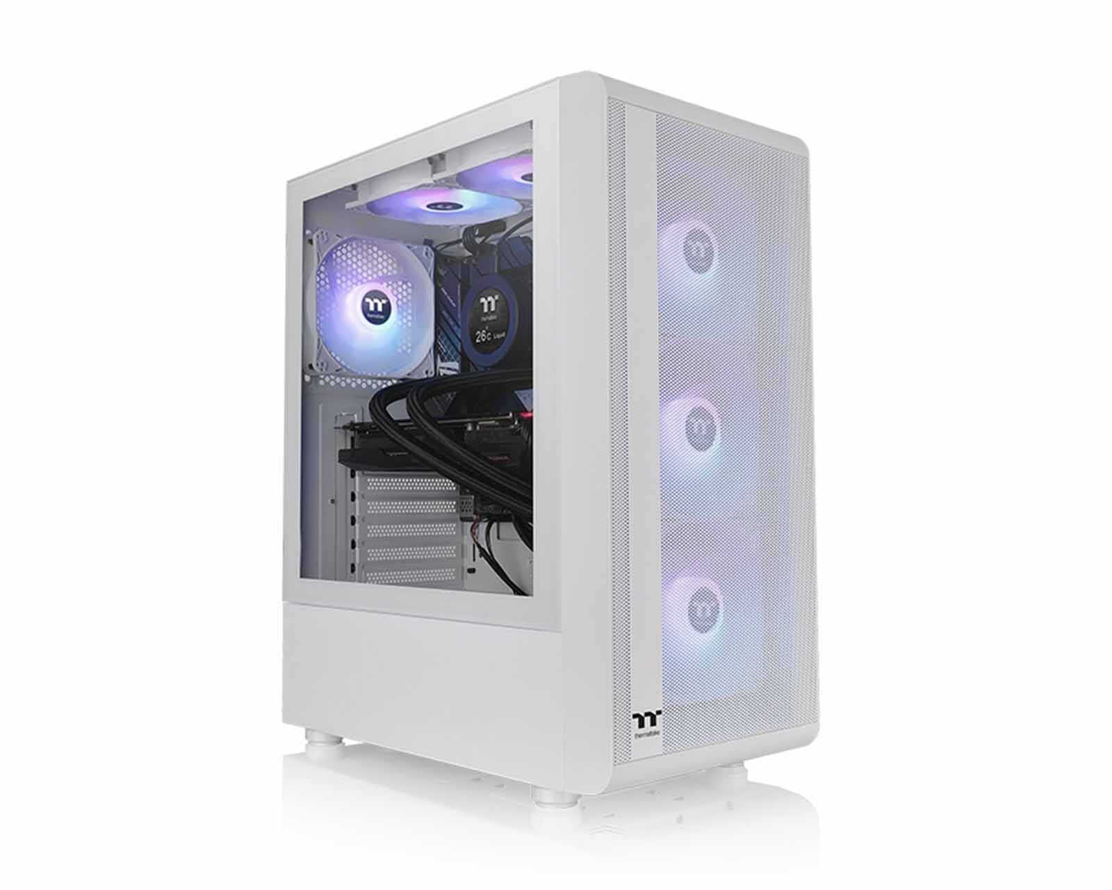 Foto 2 pulgar | Gabinete Thermaltake S200 Tg Argb Snow Con Ventana, Sin Fuente, 3 Ventiladores Instalados Argb, Blanco