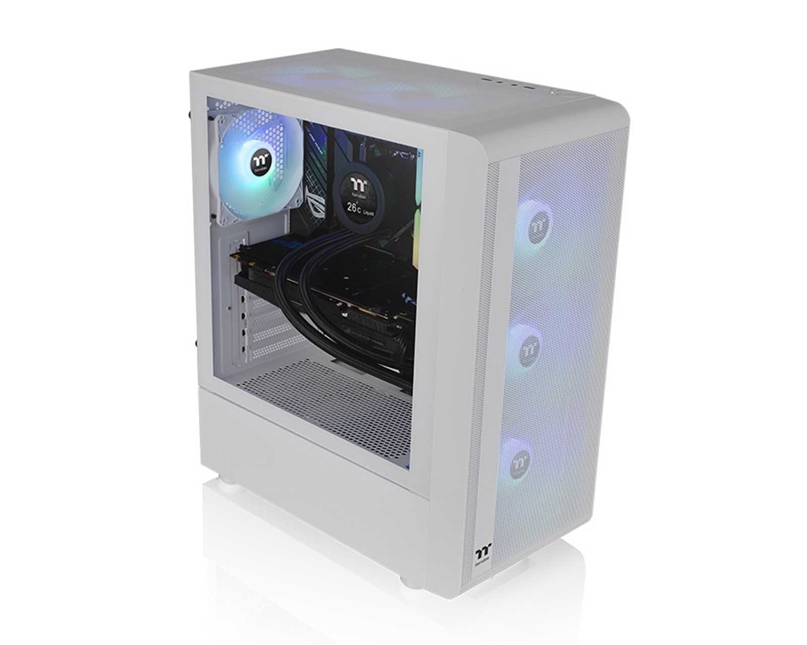 Foto 5 pulgar | Gabinete Thermaltake S200 Tg Argb Snow Con Ventana, Sin Fuente, 3 Ventiladores Instalados Argb, Blanco