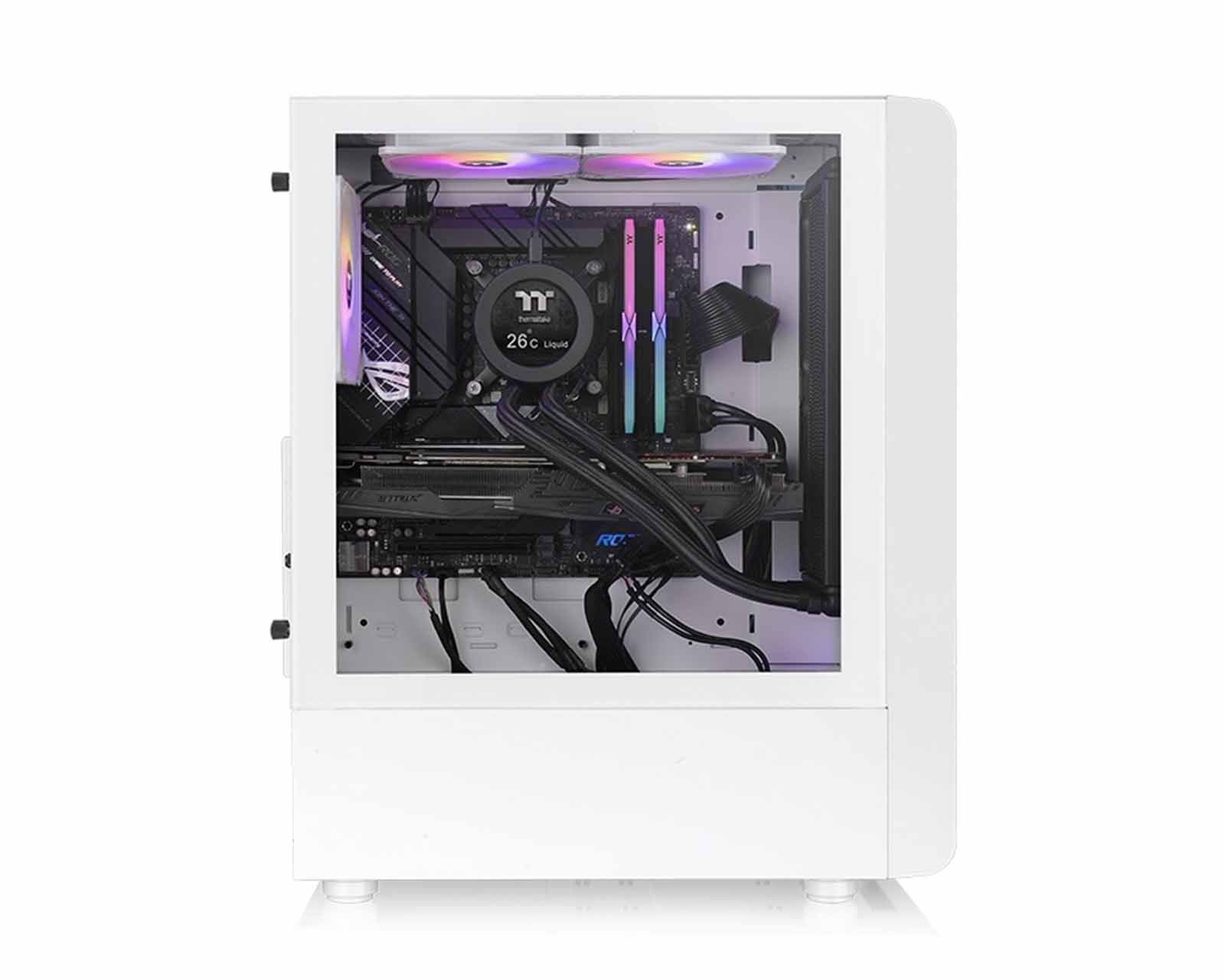 Foto 7 pulgar | Gabinete Thermaltake S200 Tg Argb Snow Con Ventana, Sin Fuente, 3 Ventiladores Instalados Argb, Blanco