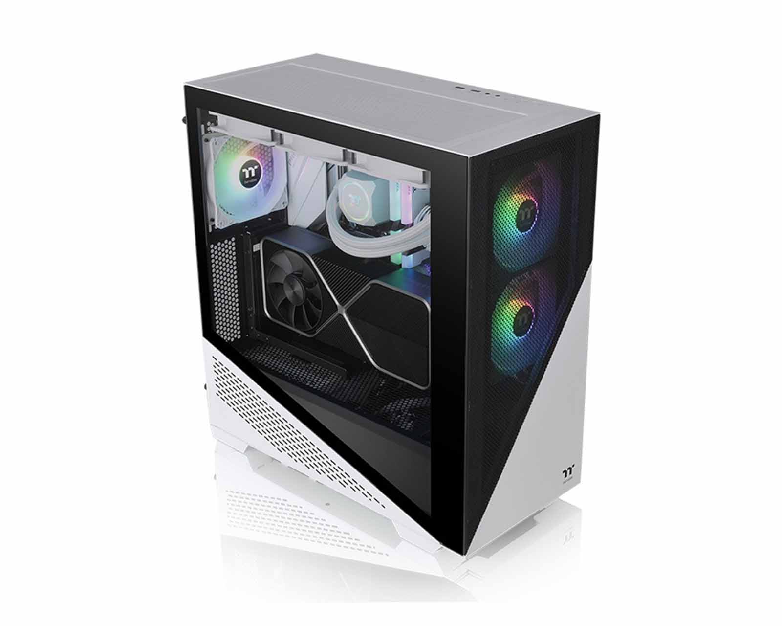 Foto 2 | Gabinete Thermaltake Divider 370 Tg Snow Argb Con Ventana, Sin Fuente, 3 Ventiladores Argb Instalados, Negro/blanco