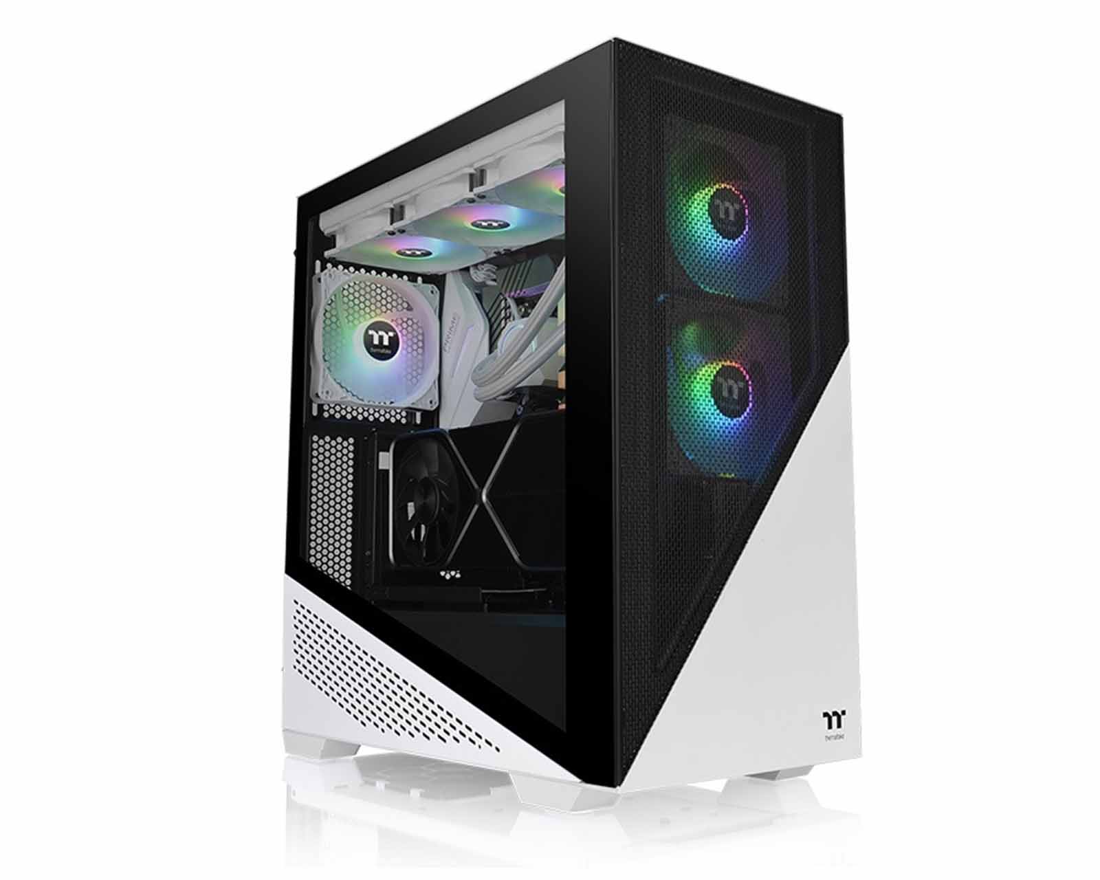 Foto 7 pulgar | Gabinete Thermaltake Divider 370 Tg Snow Argb Con Ventana, Sin Fuente, 3 Ventiladores Argb Instalados, Negro/blanco