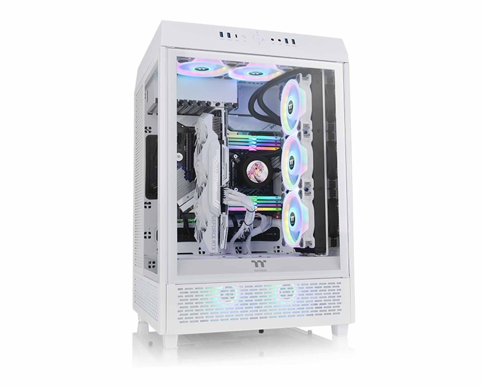 Foto 6 pulgar | Gabinete Thermaltake Tower 500 Snow Con Ventana, Sin Fuente, 2 Ventiladores Instalados, Blanco