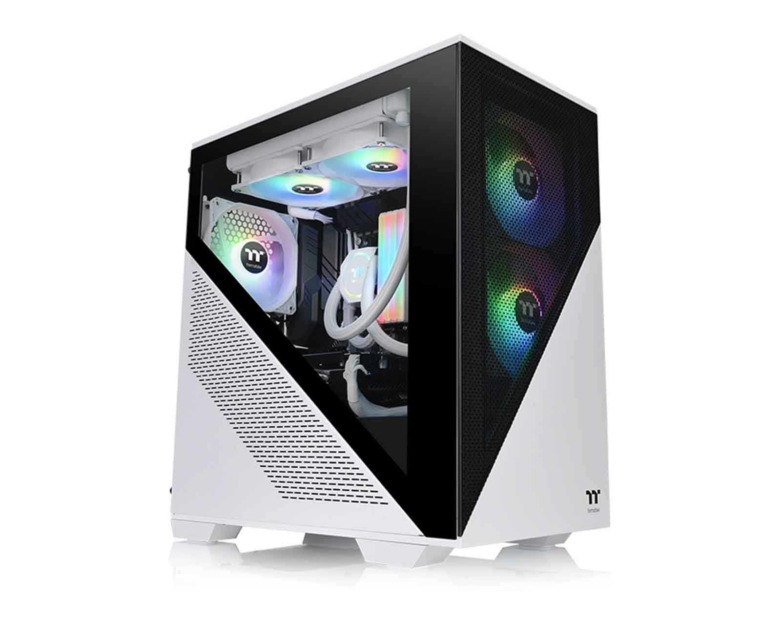 Foto 6 pulgar | Gabinete Thermaltake Divider 170 Tg Snow Argb Con Ventana, Sin Fuente, 2 Ventiladores Argb, Negro/blanco