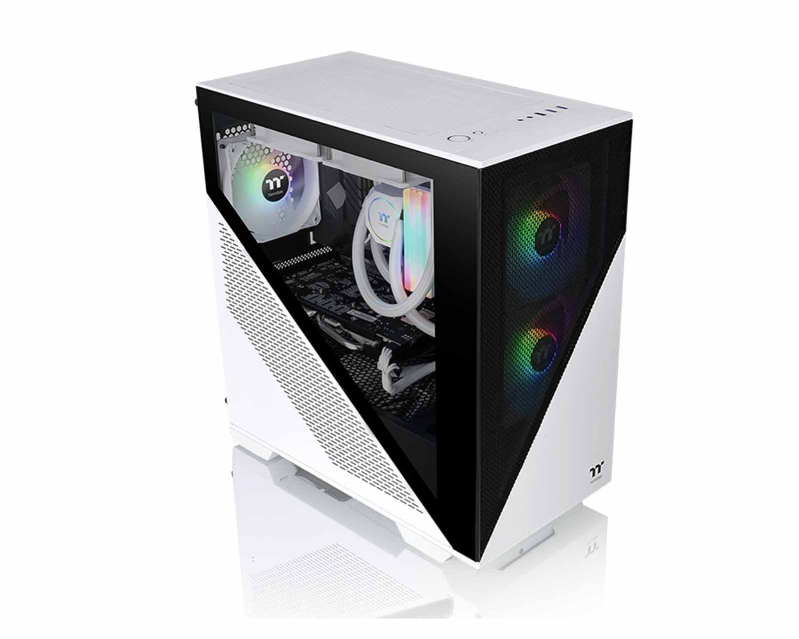 Foto 7 pulgar | Gabinete Thermaltake Divider 170 Tg Snow Argb Con Ventana, Sin Fuente, 2 Ventiladores Argb, Negro/blanco