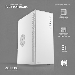 Foto 2 | Gabinete Acteck Neuss Gi485 Micro Atx Fuente 450w Micro Torre Ac-935159 color Blanco