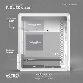 Foto 3 | Gabinete Acteck Neuss Gi485 Micro Atx Fuente 450w Micro Torre Ac-935159 color Blanco