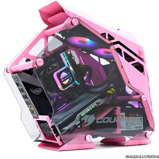 Foto 3 | Gabinete Gamer Cougar Conquer color Rosa Cristal Templado