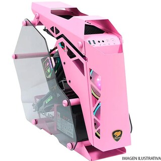 Foto 4 | Gabinete Gamer Cougar Conquer color Rosa Cristal Templado