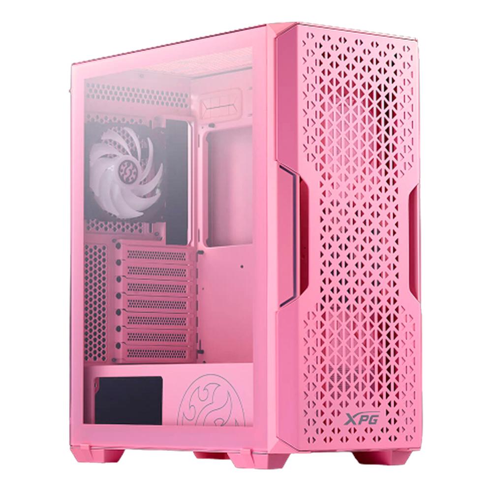 Foto 2 pulgar | Gabinete Gamer XPG Starkerair-Pkcus color Rosa Starker Air ATX 2 Fan Cristal Templado