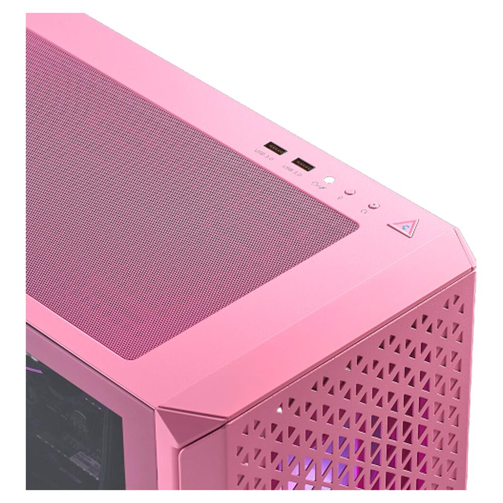 Foto 4 pulgar | Gabinete Gamer XPG Starkerair-Pkcus color Rosa Starker Air ATX 2 Fan Cristal Templado