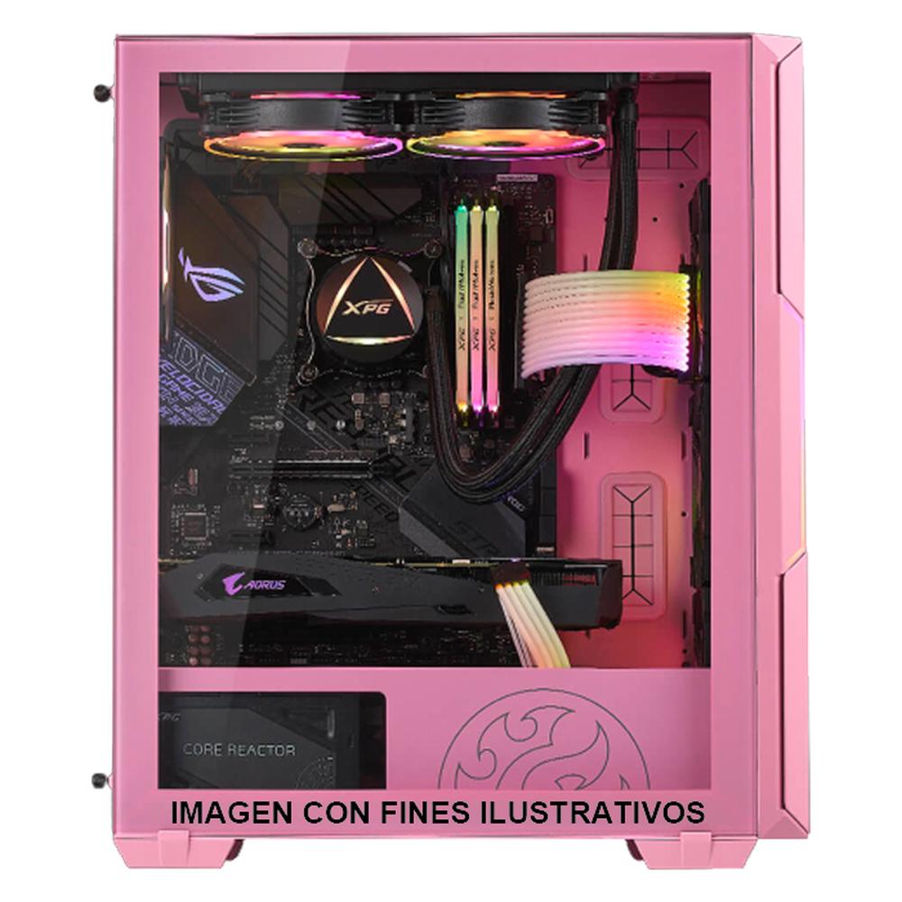 Foto 5 pulgar | Gabinete Gamer XPG Starkerair-Pkcus color Rosa Starker Air ATX 2 Fan Cristal Templado