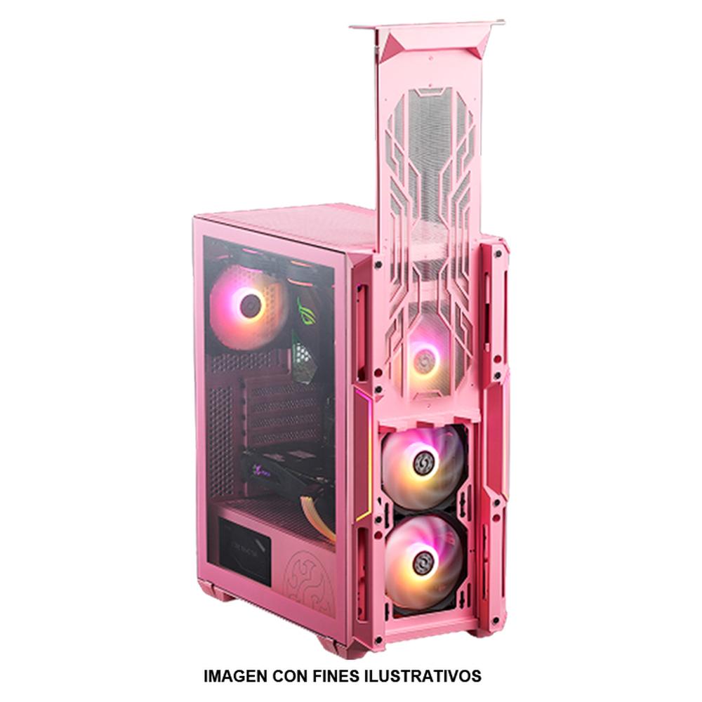 Foto 6 pulgar | Gabinete Gamer XPG Starkerair-Pkcus color Rosa Starker Air ATX 2 Fan Cristal Templado