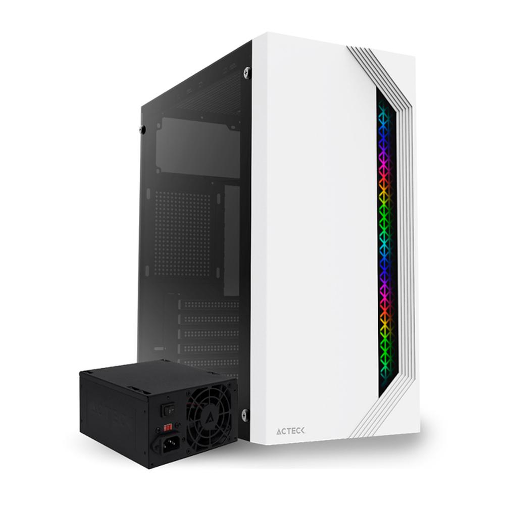 Foto 1 | Gabinete Acteck Viken Gm434 M-atx Fuente 500w Micro Torre Rgb Cristal Templado color Blanco Ac-935708