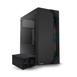 Foto 1 | Gabinete Acteck Viken Gm434 M-atx Fuente 500w Micro Torre Rgb Cristal Templado color Negro Ac-935692