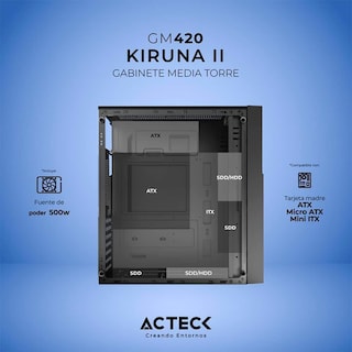 Foto 3 | Gabinete Acteck Kirura Ii Gm420 Atx Fuente 500 w Media Torre Metálico Ac-935685