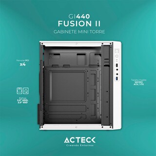 Foto 3 | Gabinete Acteck Fusion Ii Gi440 M-atx Fuente 500w Micro Torre RGB Acrílico Blanco Ac-935760