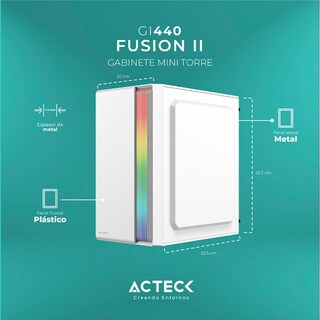 Foto 4 | Gabinete Acteck Fusion Ii Gi440 M-atx Fuente 500w Micro Torre RGB Acrílico Blanco Ac-935760