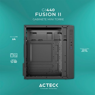Foto 3 | Gabinete Acteck Fusion Ii Gi440 M-atx Fuente 500W Micro Torre RGB Acrílico Negro Ac-935753