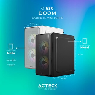 Foto 4 | Gabinete Acteck Doom Gi630 M-atx Fuente 500W Micro Torre 3 Fan Acrílico Blanco Ac-935746