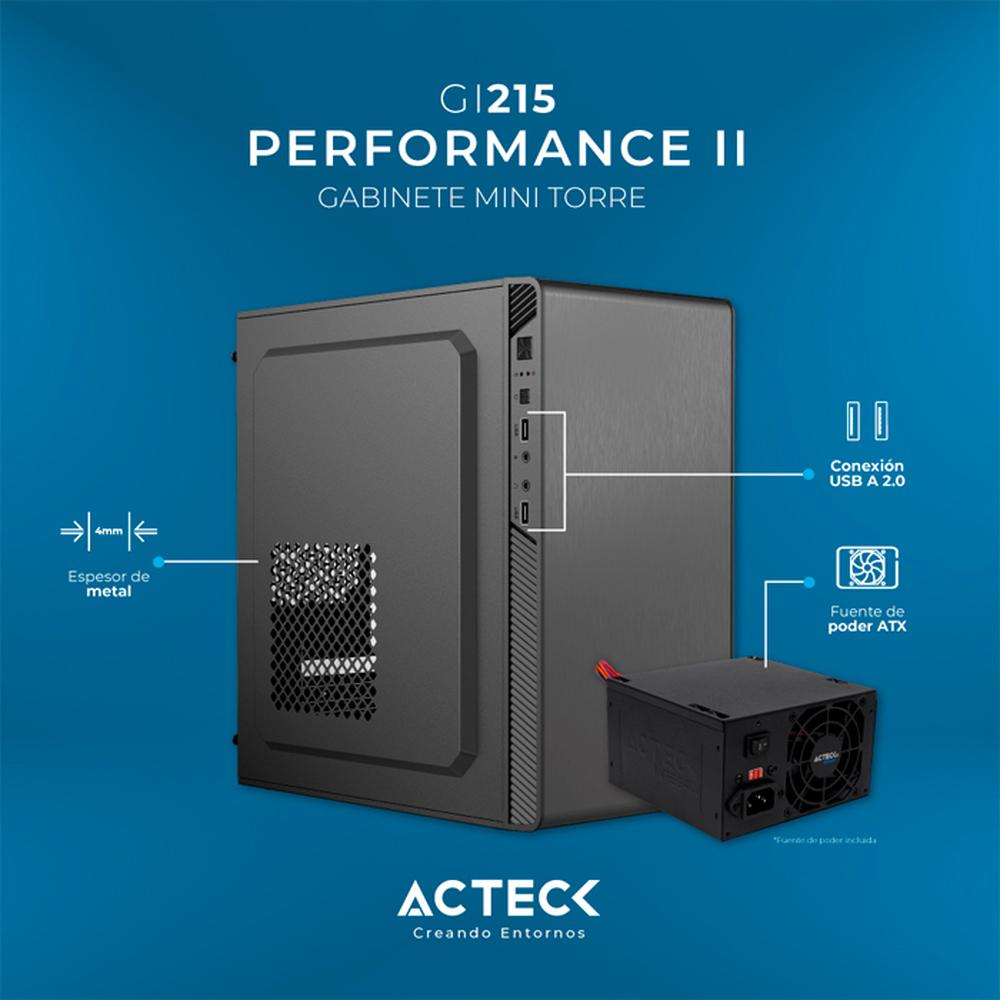 Foto 3 pulgar | Gabinete Acteck Performance Ii Gi215 M-atx Fuente 500W Micro Torre Metal color Negro Ac-935777