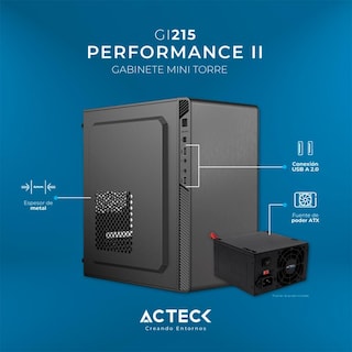 Foto 2 | Gabinete Acteck Performance Ii Gi215 M-atx Fuente 500W Micro Torre Metal color Negro Ac-935777