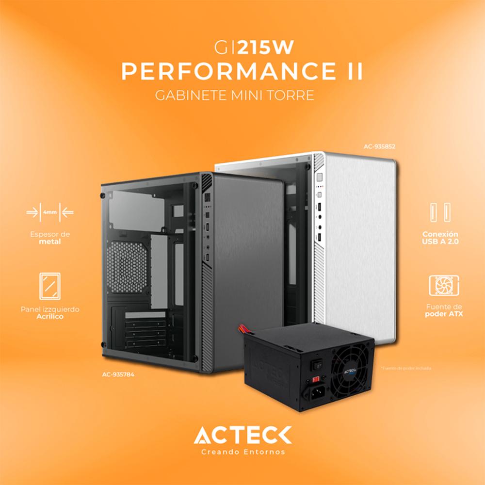 Foto 2 | Gabinete Acteck Performance Ii Gi215w M-atx Fuente 500W Micro Torre Acrílico color Negro Ac-935784