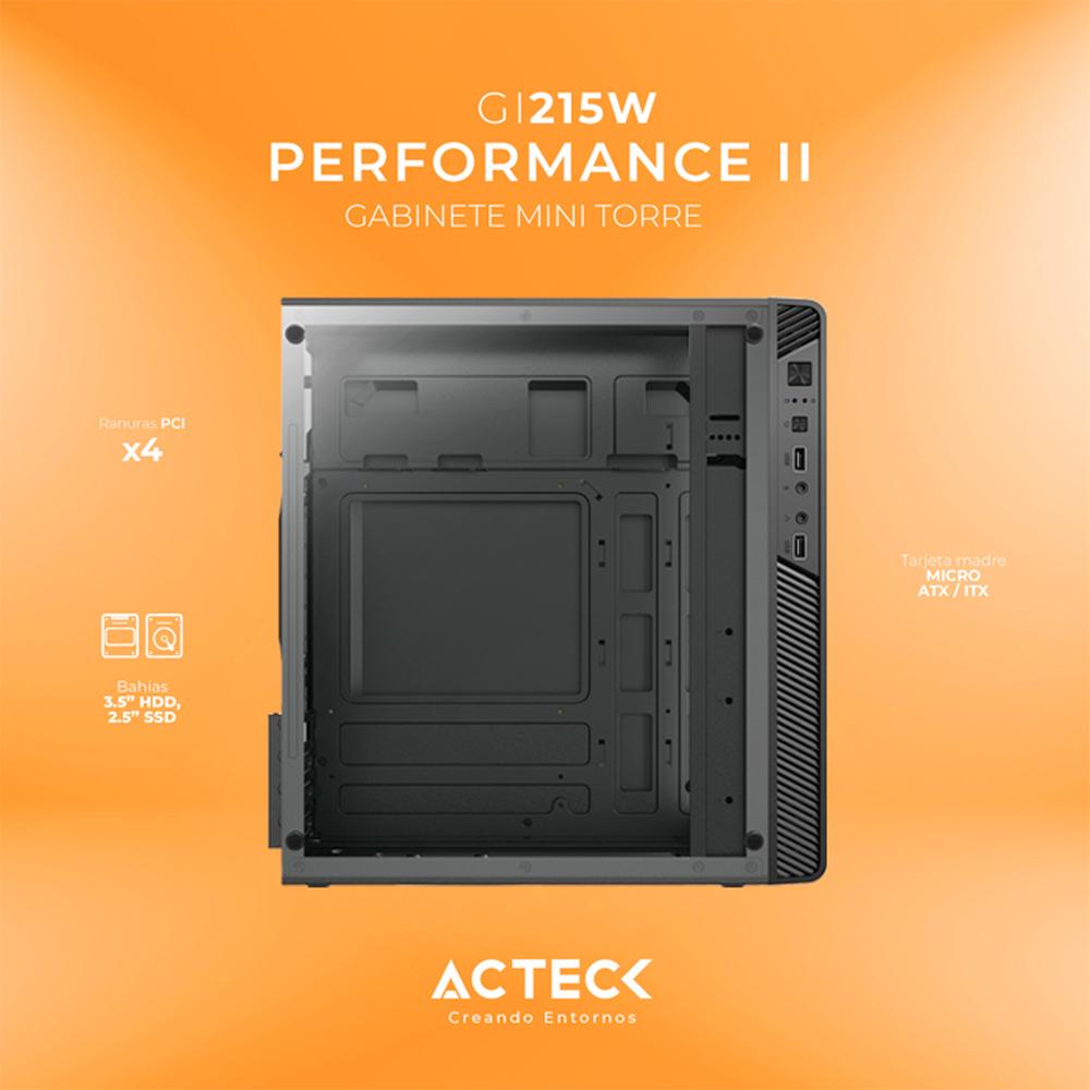 Foto 4 pulgar | Gabinete Acteck Performance Ii Gi215w M-atx Fuente 500W Micro Torre Acrílico color Negro Ac-935784