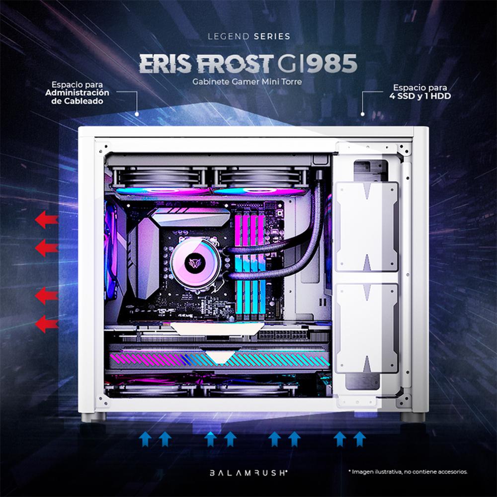 Foto 4 pulgar | Gabinete Gamer Balam Rush Eris Frost Gi985 M-atx Micro Torre Cristal Templado USB 3.0 Br-9356 color Blanco