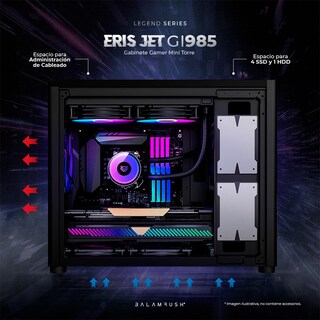 Foto 3 | Gabinete Gamer Balam Rush Eris Jet Gi985 M-atx Micro Torre Cristal Templado USB 3.0 Br-934947 color Negro