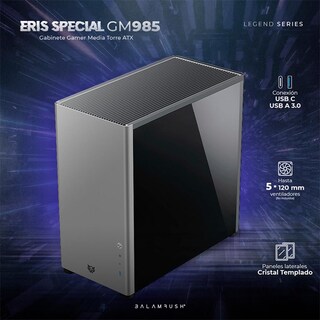 Foto 2 | Gabinete Gamer Balam Rush Eris Special Gm985 ATX Media Torre Cristal Templado USB 3.0 Br-935654 color Gris