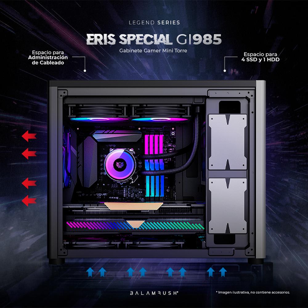 Foto 4 pulgar | Gabinete Gamer Balam Rush Eris Special Gi985 M-atx Micro Torre Cristal Templado USB 3.0 Br-9353 color Gris