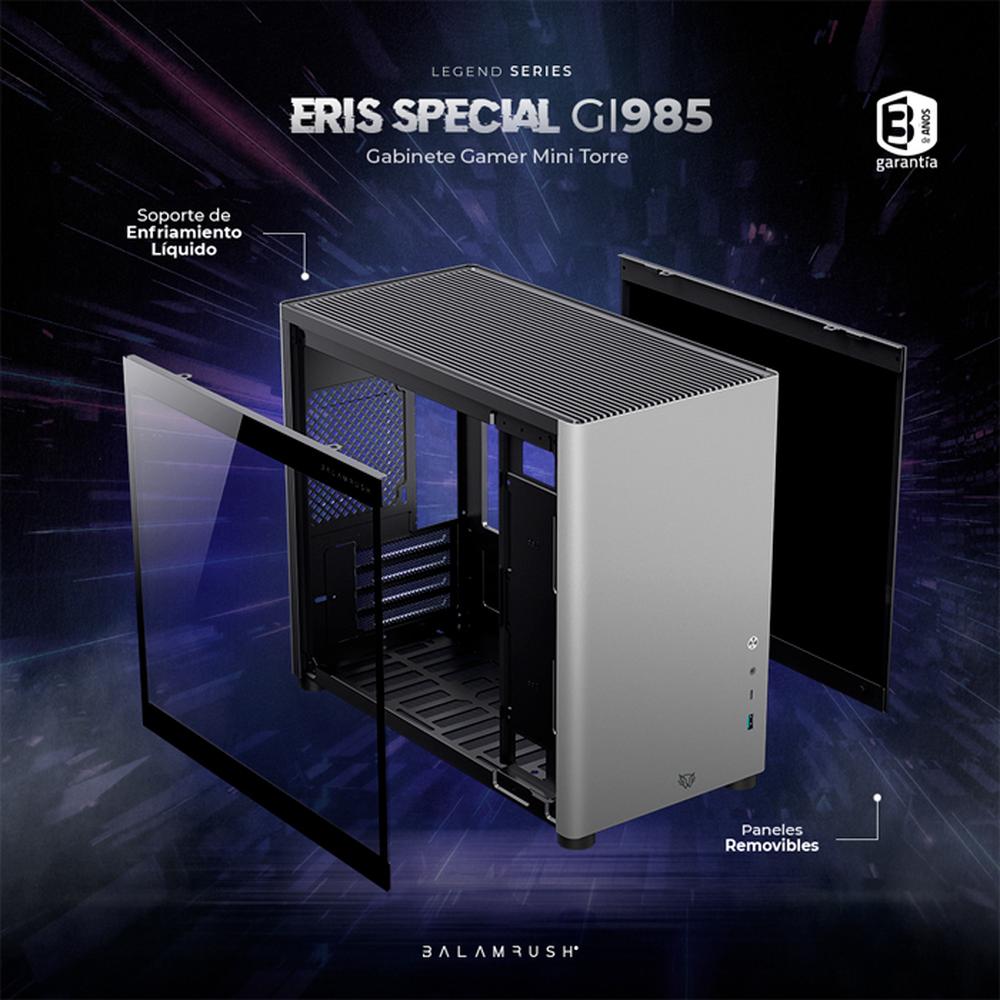 Foto 5 pulgar | Gabinete Gamer Balam Rush Eris Special Gi985 M-atx Micro Torre Cristal Templado USB 3.0 Br-9353 color Gris