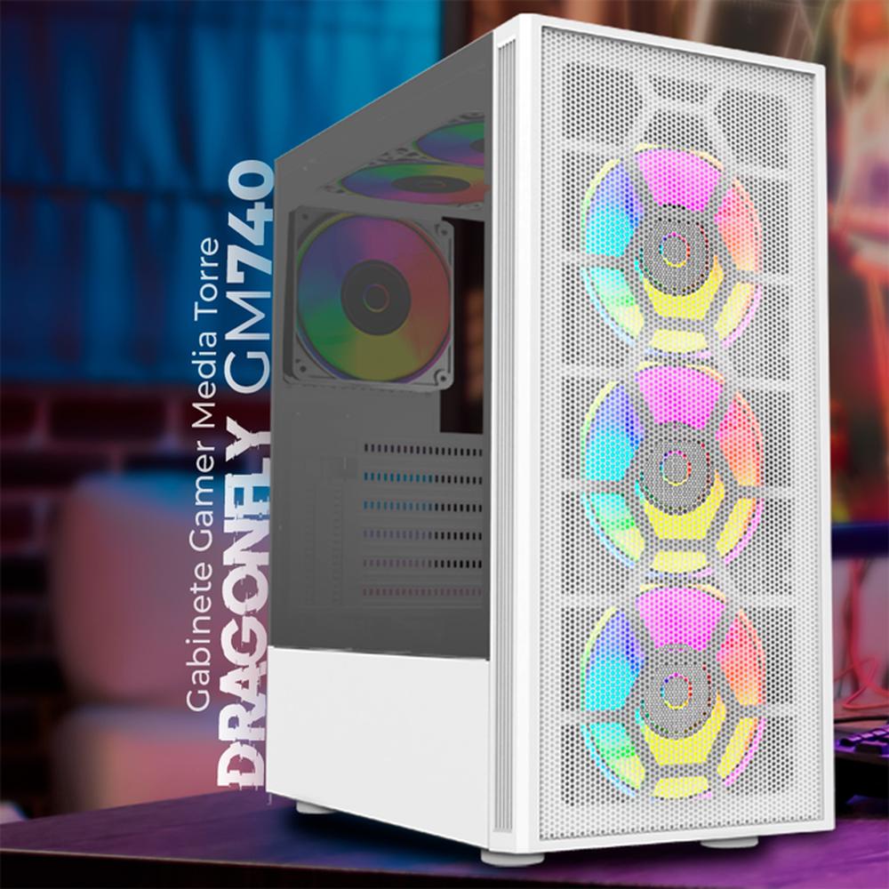 Foto 6 pulgar | Gabinete Gamer Balam Rush Dragonfly II Mesh GM740 ATX Media Torre 4 Fan RGB BR-935999 color Blanco