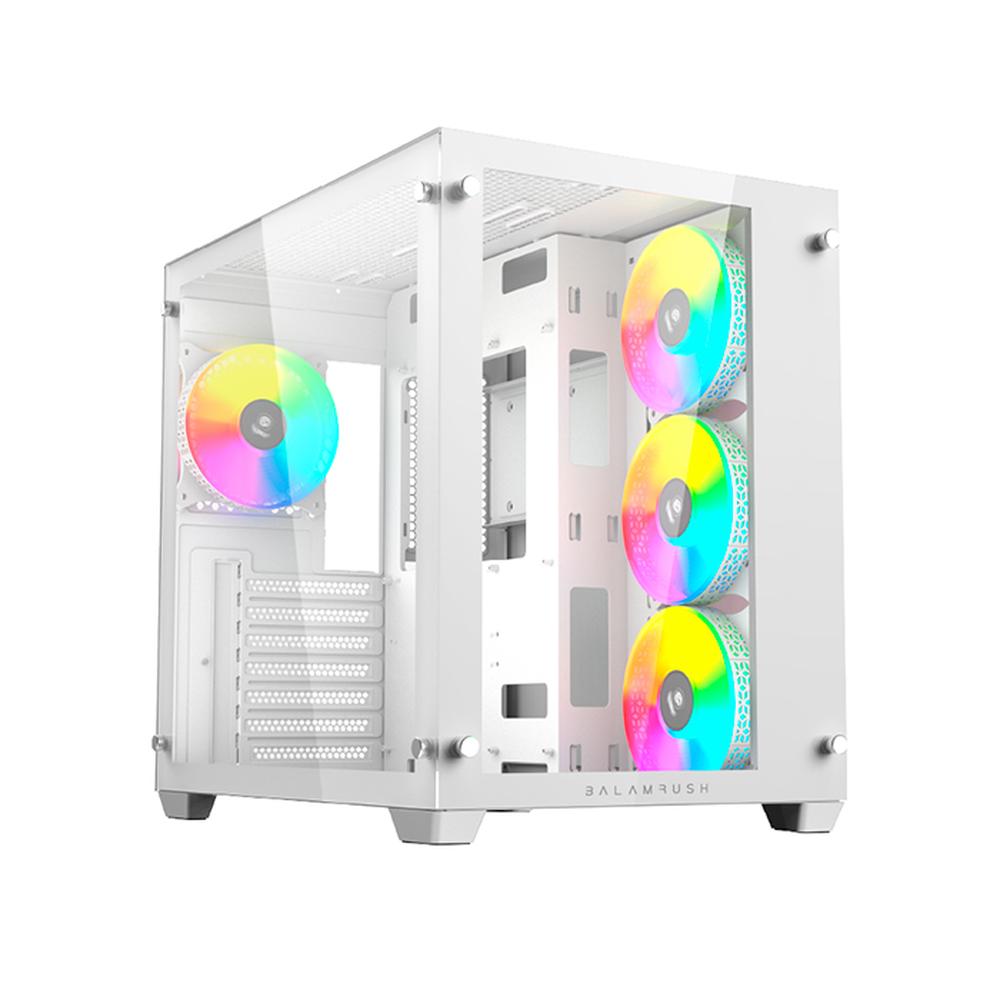 Foto 2 pulgar | Gabinete Gamer Balam Rush Tank Pro Gm930 Atx Media Torre 4 Fan Rgb Cristal Templado Usb Br-935951 color Blanco