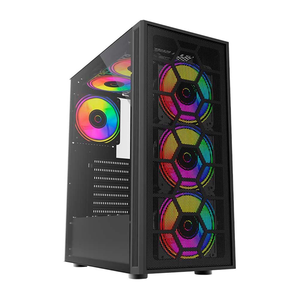 Foto 2 pulgar | Gabinete Gamer Balam Rush Dragonfly Ii Mesh Gm740 Atx Media Torre 4 Fan Rgb Br-935982 color Negro