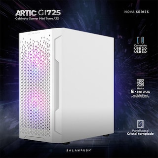 Foto 2 | Gabinete Gamer Balam Rush Artic Gi725 M-atx Micro Torre 3 Fan Rgb Br-936125 color Blanco