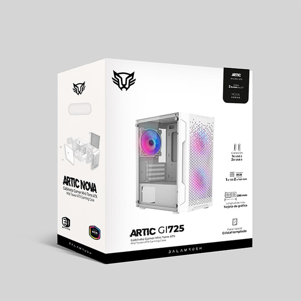 Foto 7 pulgar | Gabinete Gamer Balam Rush Artic Gi725 M-atx Micro Torre 3 Fan Rgb Br-936125 color Blanco