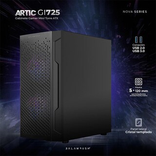 Foto 2 | Gabinete Gamer Balam Rush Artic Gi725 M-ATX Mini Torre 3 Fan Cristal Templado BR-936118 color Negro