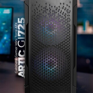 Foto 5 | Gabinete Gamer Balam Rush Artic Gi725 M-ATX Mini Torre 3 Fan Cristal Templado BR-936118 color Negro