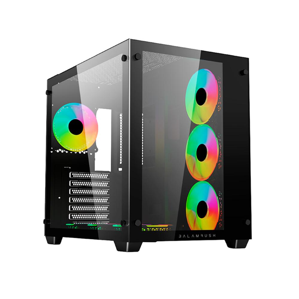 Foto 1 | Gabinete Gamer Balam Rush Tank Pro Gm930 Media Torre 4 Fan Cristal Templado Negro Br-935944