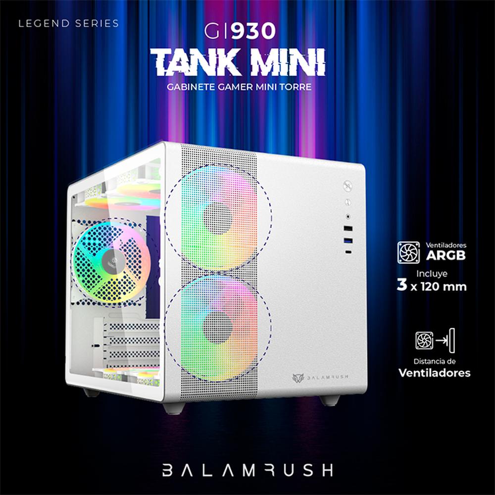 Foto 3 pulgar | Gabinete Gamer Balam Rush Tank Mini Gi930 M-ATX Mini Torre 3 Fan Cristal Templado BR-936040 color Blanco